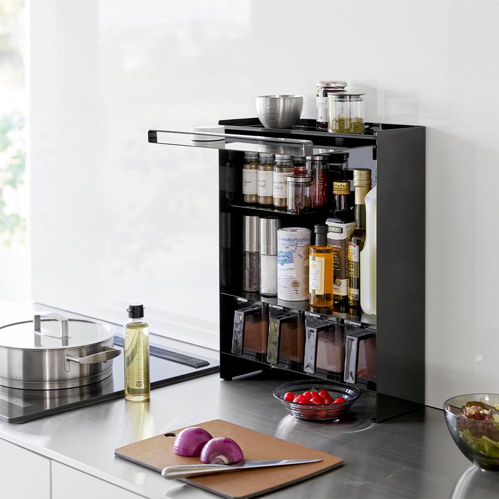 楽天市場】[ 前が開く 隠せる調味料ラック タワー ] tower ラック