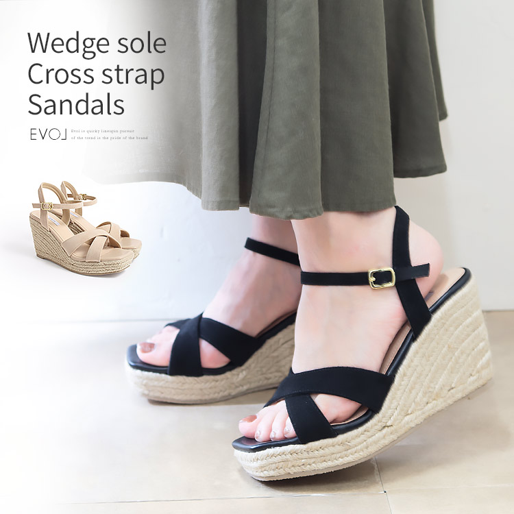 楽天市場】ウエッジサンダル 厚底 ハイヒール ウェッジソール アンクル