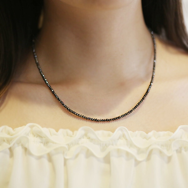 数量限定 K18WG 20ct ブラックダイヤモンド ネックレス 誕生石4月