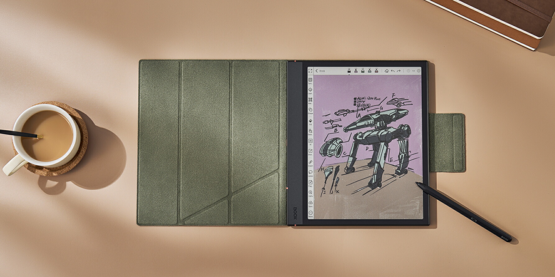 楽天市場】【正規代理店】 BOOX Magnetic Case Cover for Note Air 4C