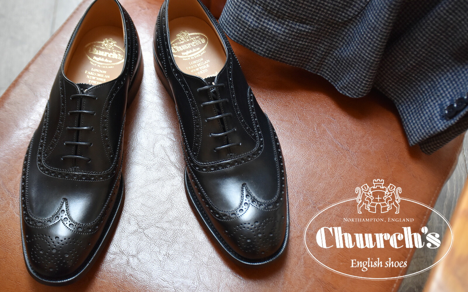 削除予定最終価格　チャーチ　エンブレム　フラットシューズ　ブラック　38 チャーチ church's EEB355 9WF 9XM ビジネスシューズ DIPLOMAT 173