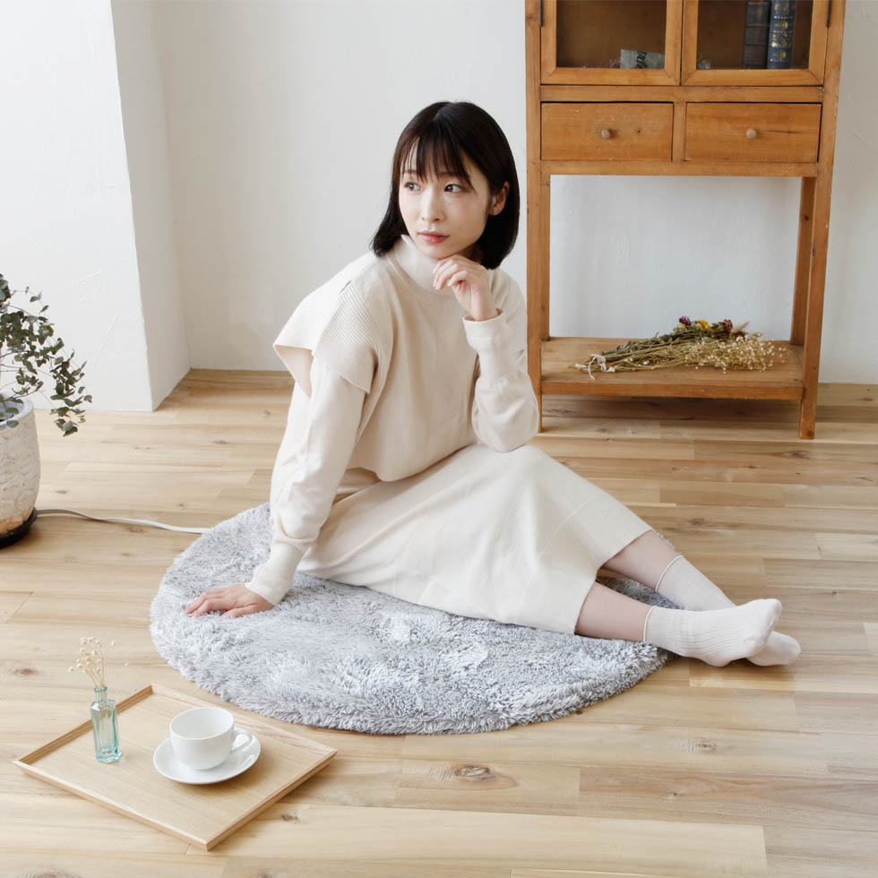 楽天市場】[在庫処分]コイズミ 円形 電気カーペット ホットラグ 90