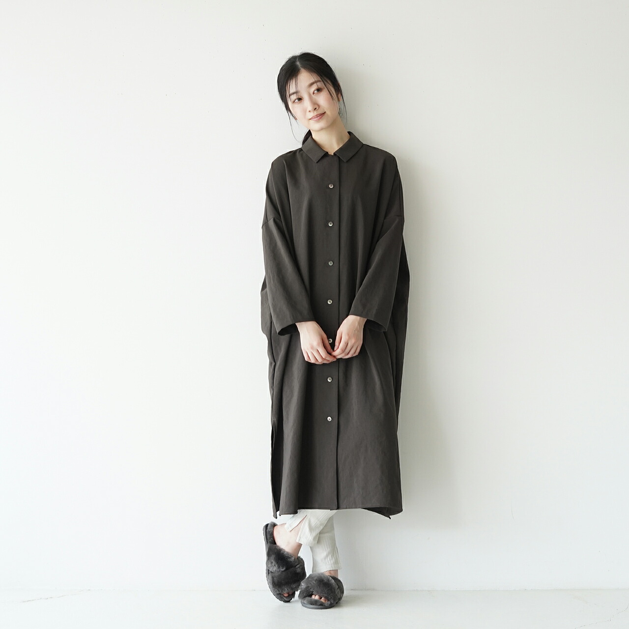 楽天市場】ミズイロインド mizuiro ind ワイド シャツ ライク コート