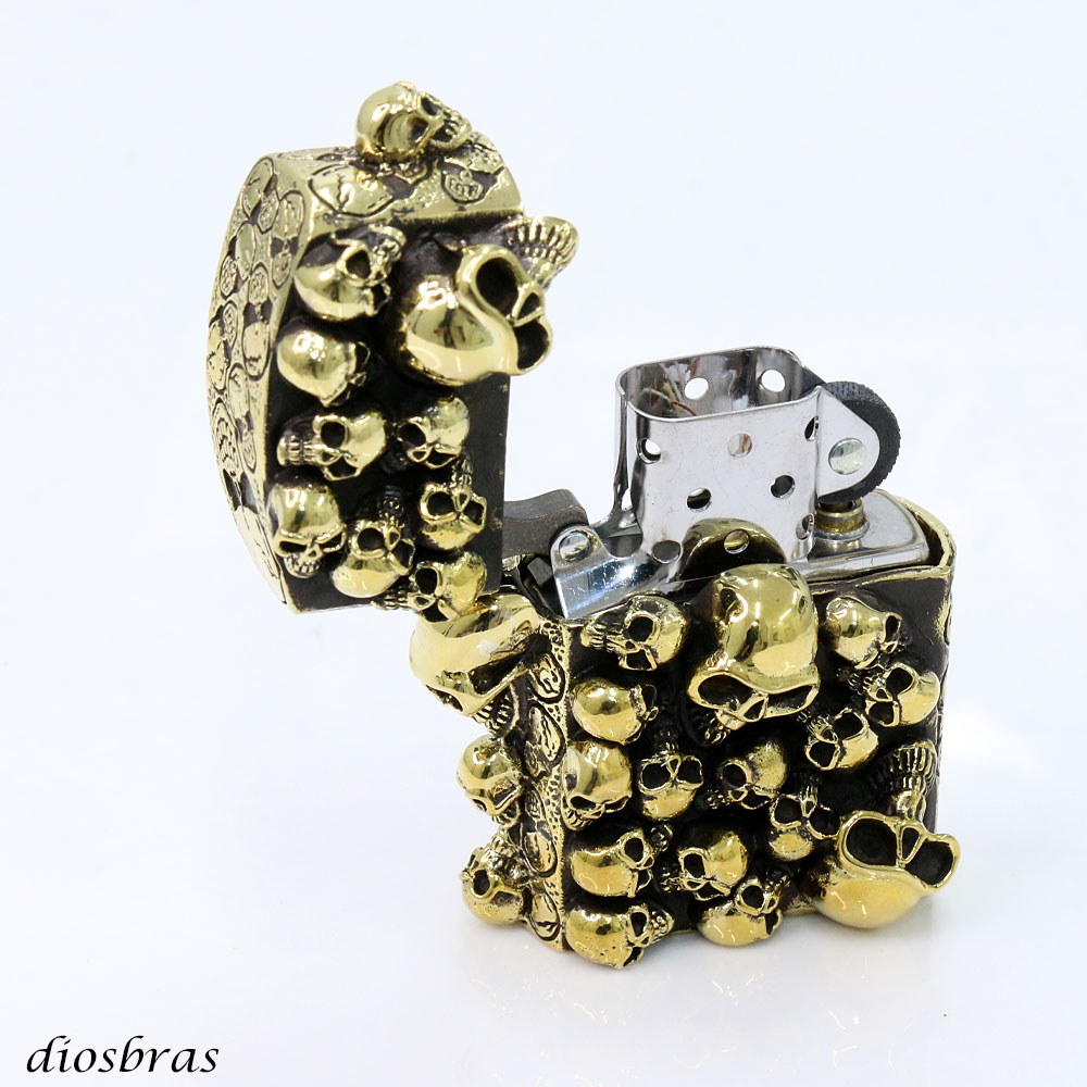 楽天市場】ドクロ 骸骨 スカル 髑髏 ZIPPO ジッポ 真鍮製 シルバー