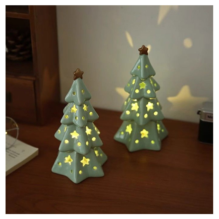 楽天市場】ミニツリー 卓上 セラミック クリスマス イルミネーション