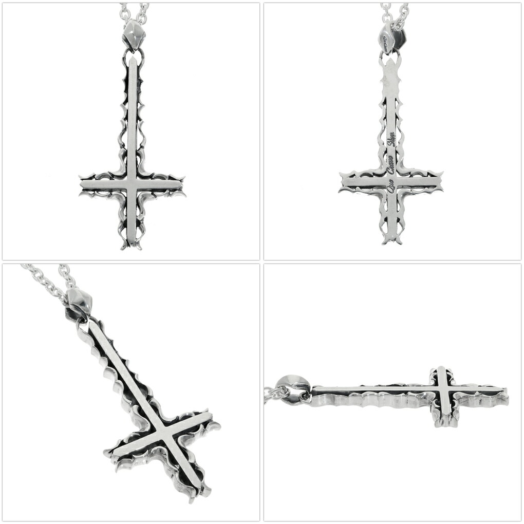 Que Crave クロス 逆十字 アラベスク ペンダントトップ ネックレス