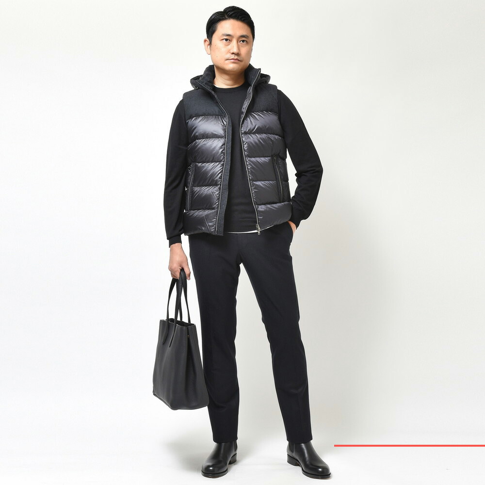 SALE】HERNO（ヘルノ）メランジフランネル×ナイロンウルトラライト