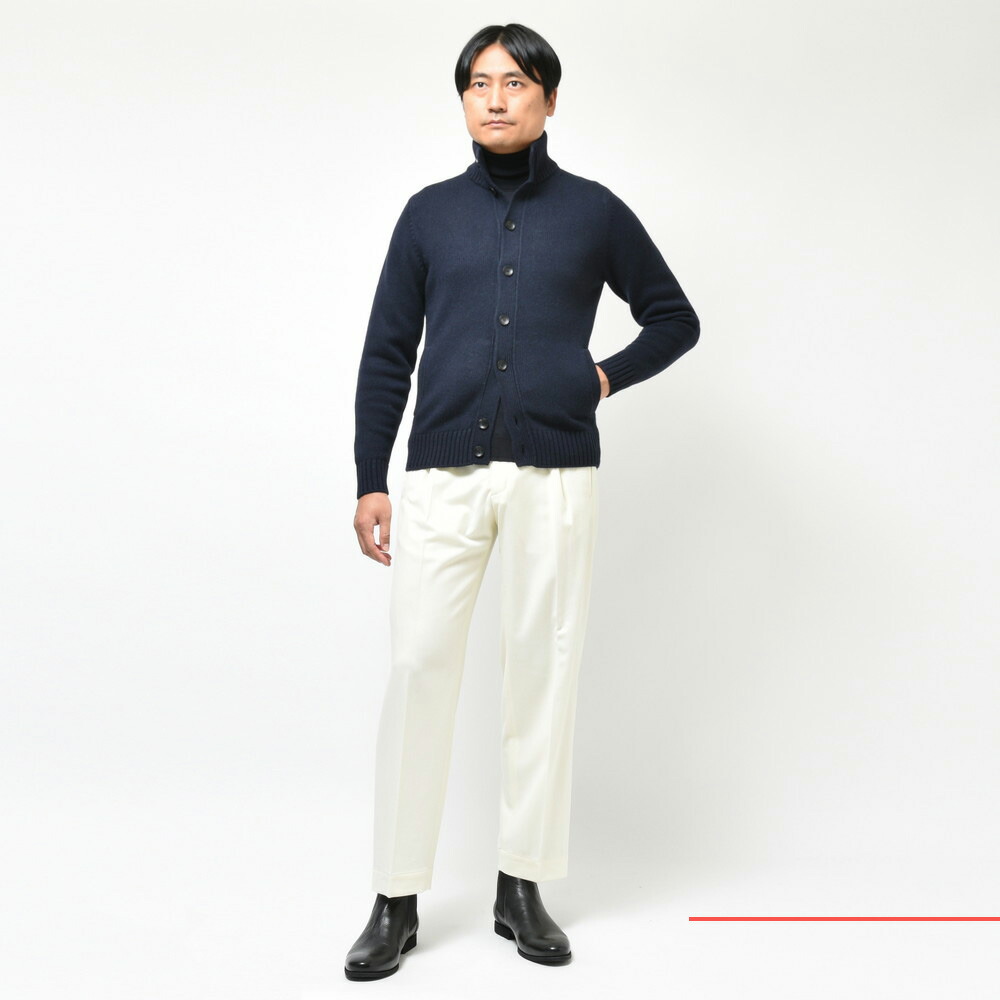 ZANONE（ザノーネ）5ゲージカシミアスタンドカラーニットカーディガン