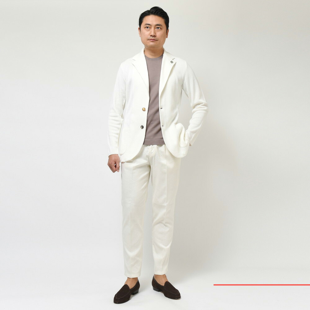 LARDINI（ラルディーニ）コットンミラノリブソリッドニットジャケット