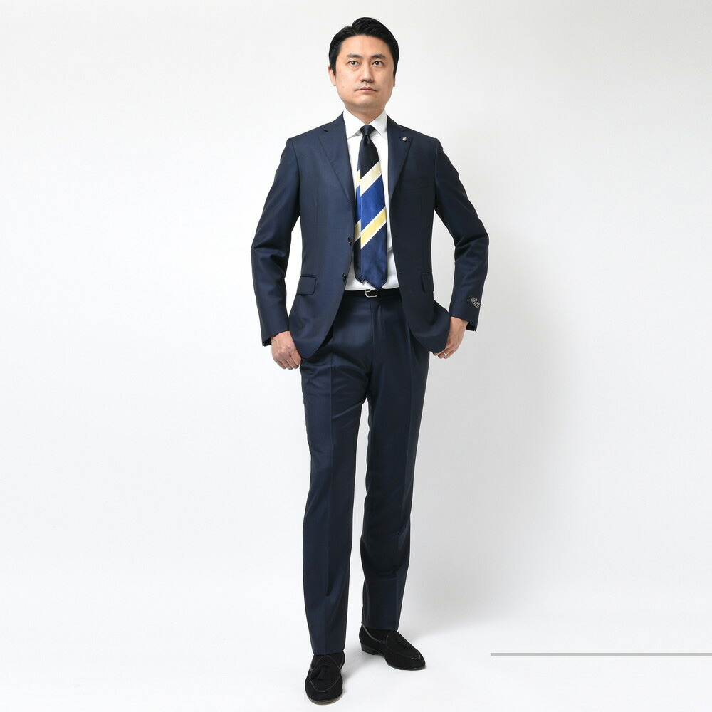 Belvest（ベルベスト）SUPER150'sウールメランジツイル3B1プリーツ