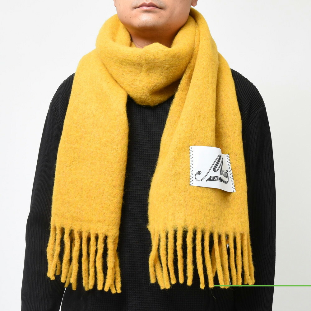 MARNI（マルニ）ブラッシュドアルパカナイロンロゴマフラー ASZC0005A0