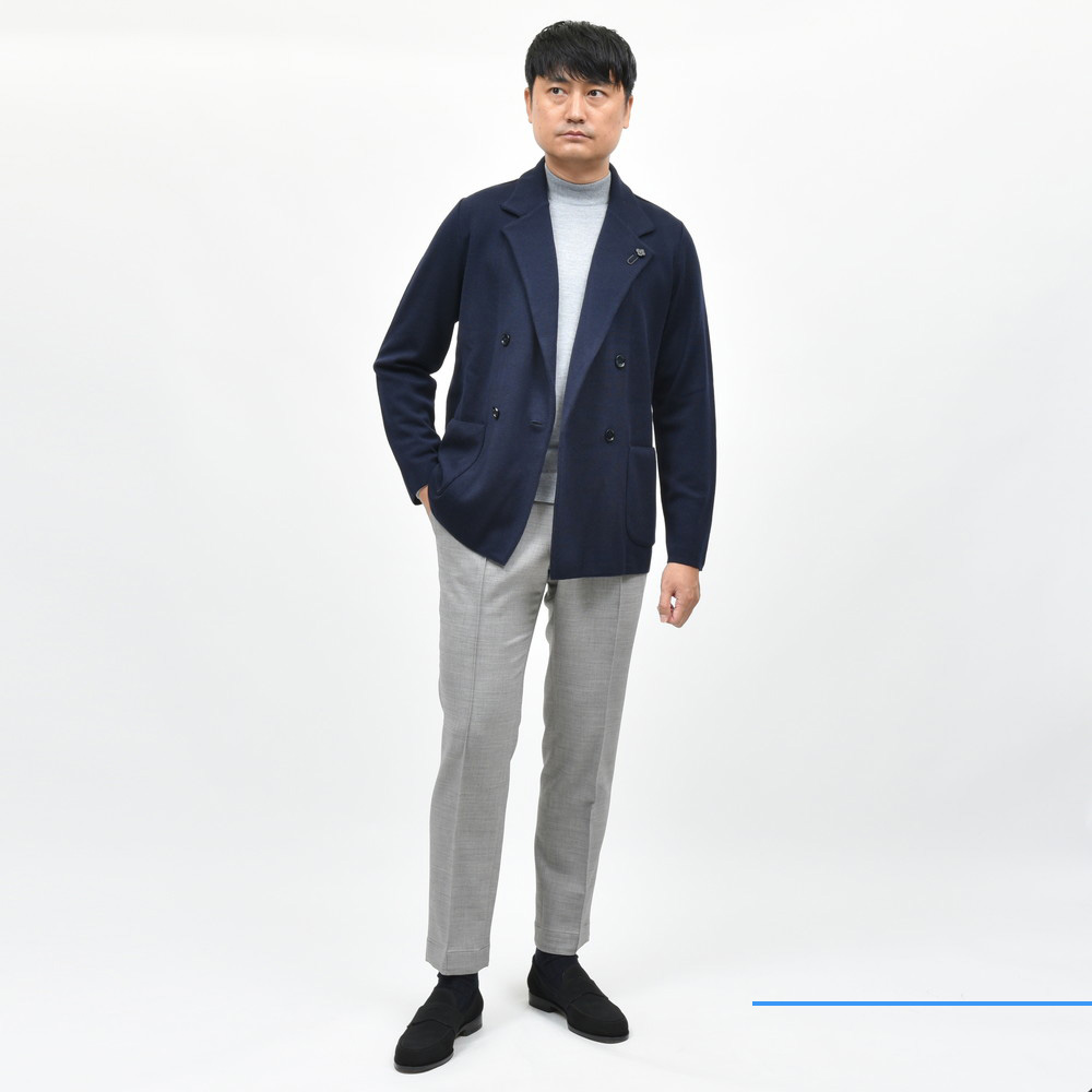 LARDINI（ラルディーニ）ウールミラノリブダブルニットジャケット