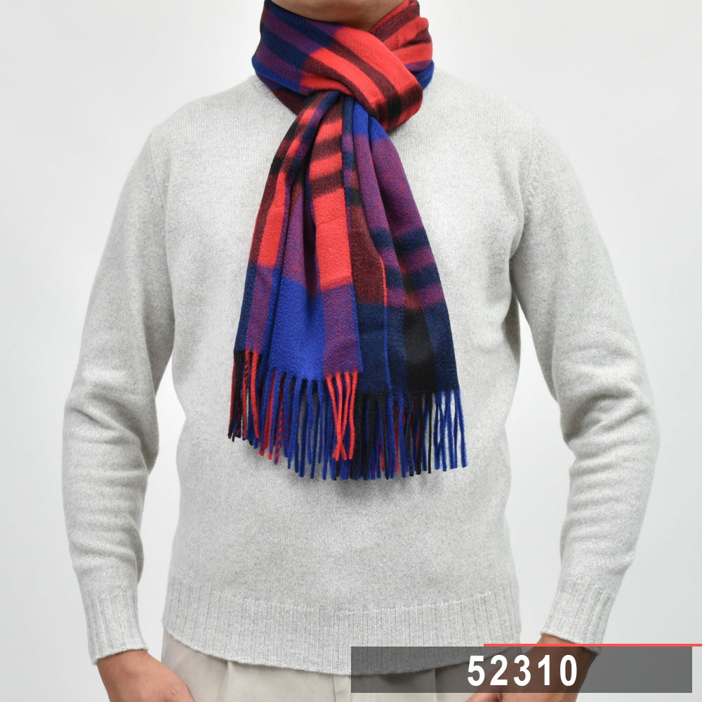 Joshua Ellis（ジョシュア エリス）カシミアチェック中判マフラー 50