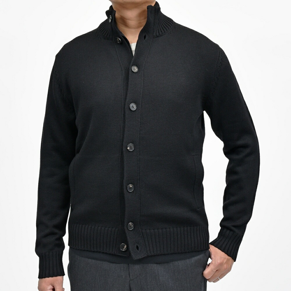 ZANONE（ザノーネ）5ゲージウールスタンドカラーニットカーディガン