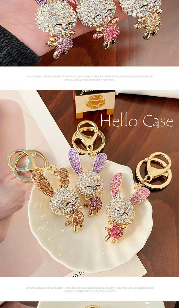 楽天市場】うさぎバッグチャーム 可愛い兎ちゃん キーチェーン 金属