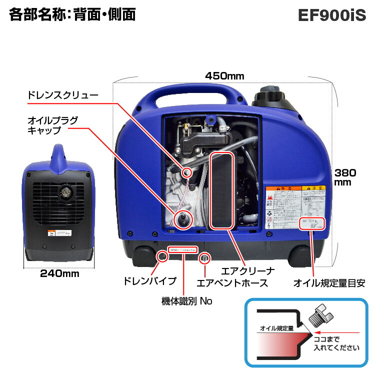 ヤマハ インバーター発電機 EF900iS【EF900IS】 — PLOW(プラウ)公式ストア