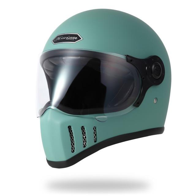 HORIZONHELMETS】JADE フラットビンテージグリーン フルフェイス へ