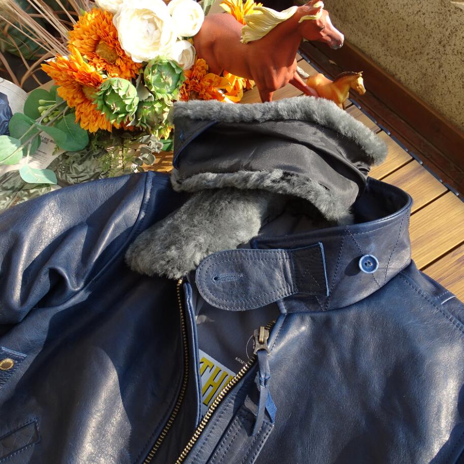 楽天市場】B-15フライトジャケット 本革 メンズ ウール 襟取り外し可能