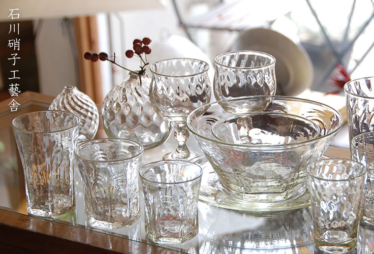 楽天市場】石川昌浩 吹きガラス 面取鉢（大）Lサイズ石川硝子工藝舎