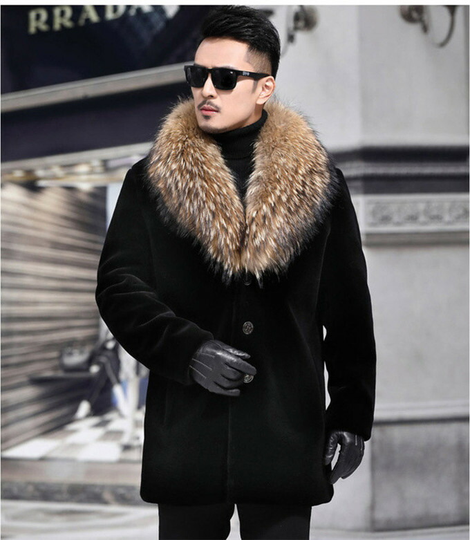 楽天市場】ファーコート メンズ 毛皮コート ミンク タヌキ襟