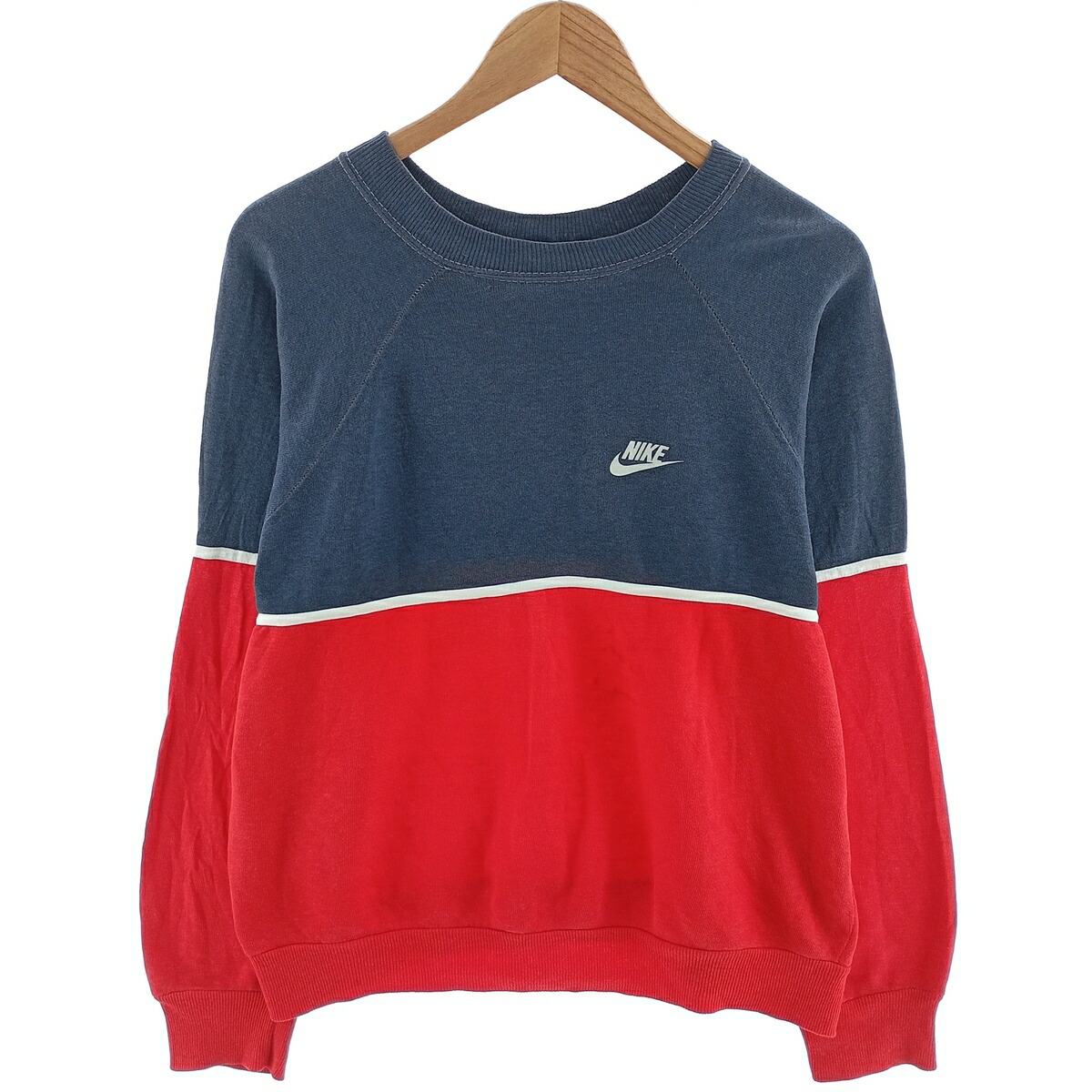 古着 80年代 ナイキ NIKE 紺タグ ツートン ワンポイントロゴスウェット
