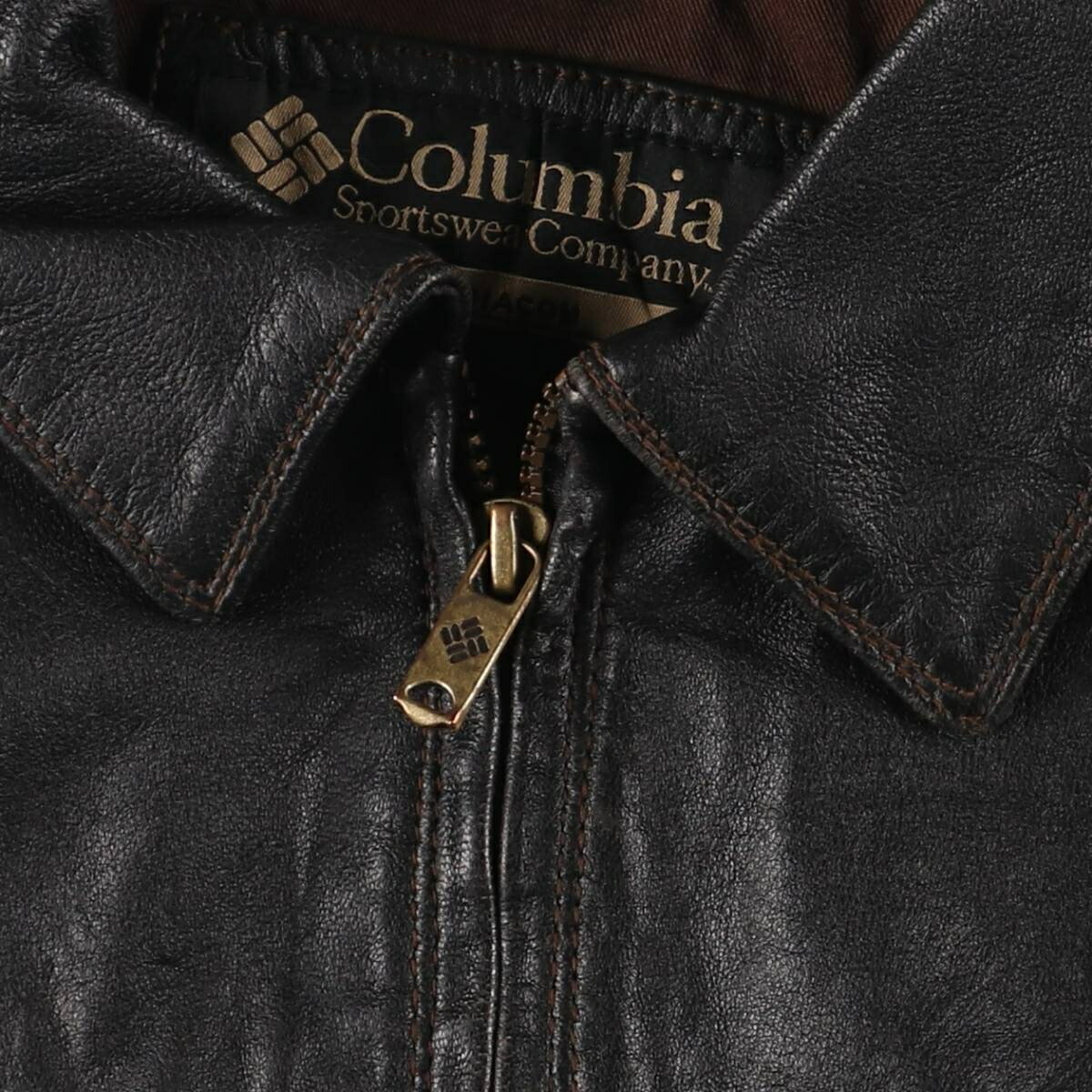 古着 コロンビア Columbia スイングトップタイプ レザーブルゾン