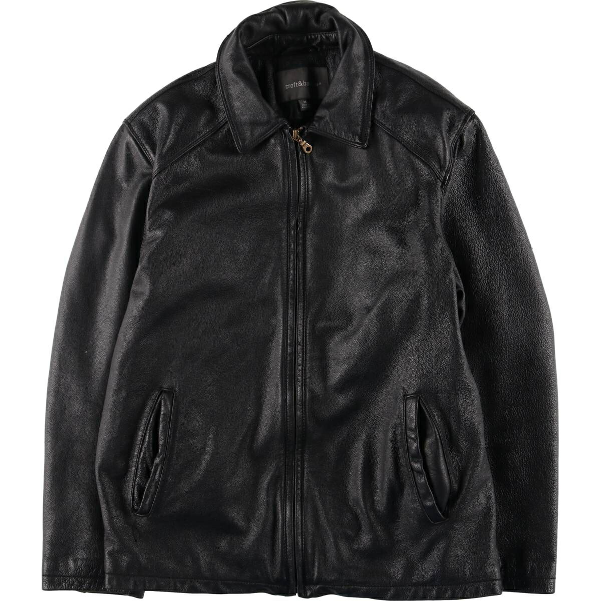 古着 クラフトアンドバロー CROFT&BARROW スイングトップタイプ レザー