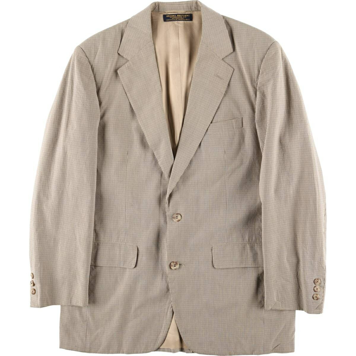 ブルックスブラザーズ エルボー牛革パッチ チェック テーラード