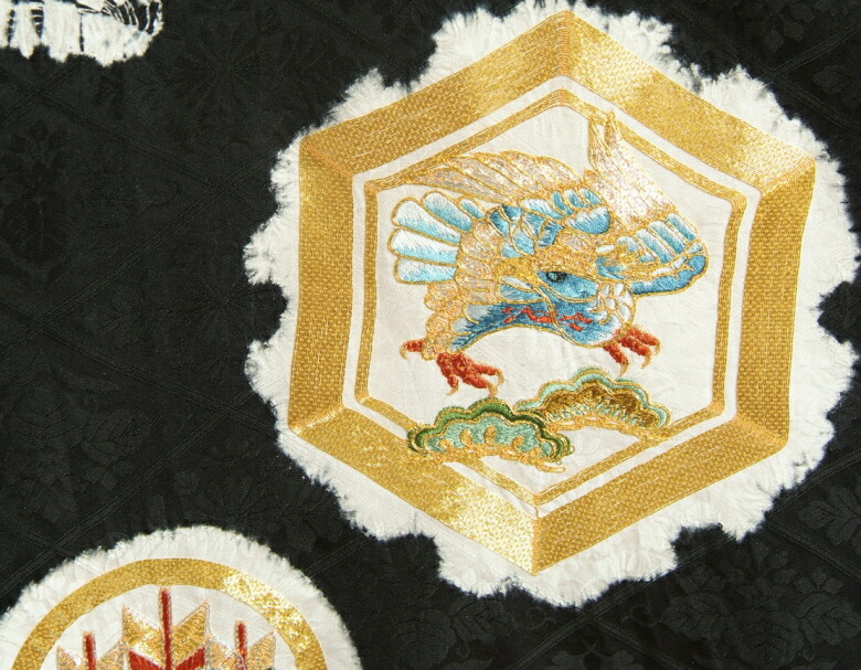 楽天市場】お宮参り 着物 男の子 絹100％ 正絹初着 黒地 本絞り 金駒