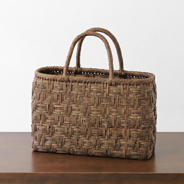 受注販売 [納期2～3ヶ月]連続桝網代編みくるみ籠 (細ひご/横長/中