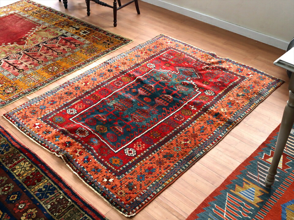 楽天市場】トルコ絨毯 オールドカーペット154×115cmミフラープデザイン