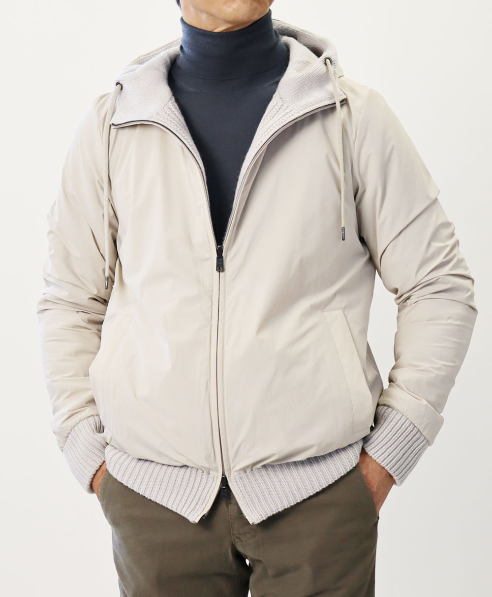 ヘルノ / HERNO / RESORT / ZIP パーカー / ローゲージニット×ナイロン