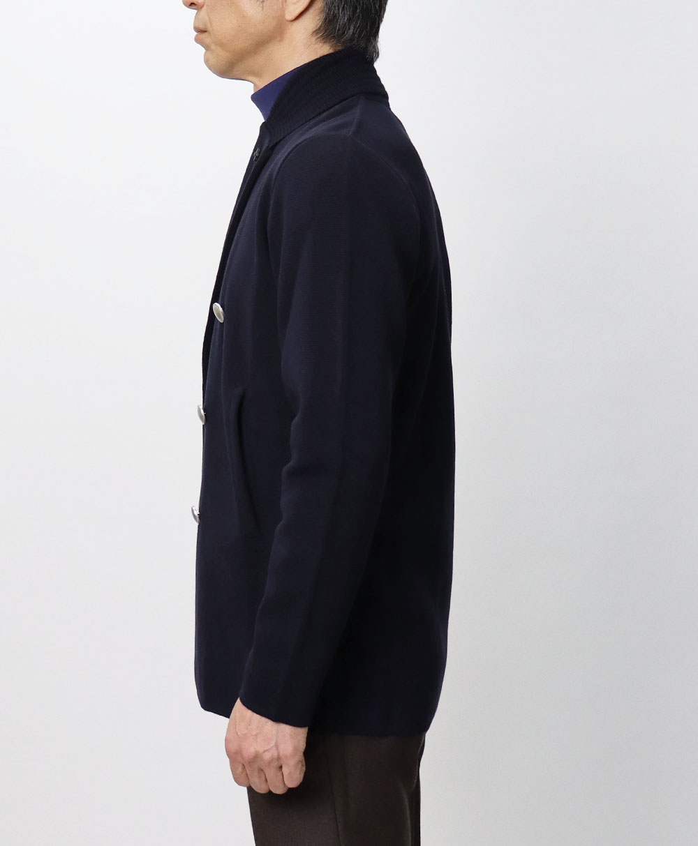 ラルディーニ / LARDINI / ダブル ニット ジャケット / ショールカラー