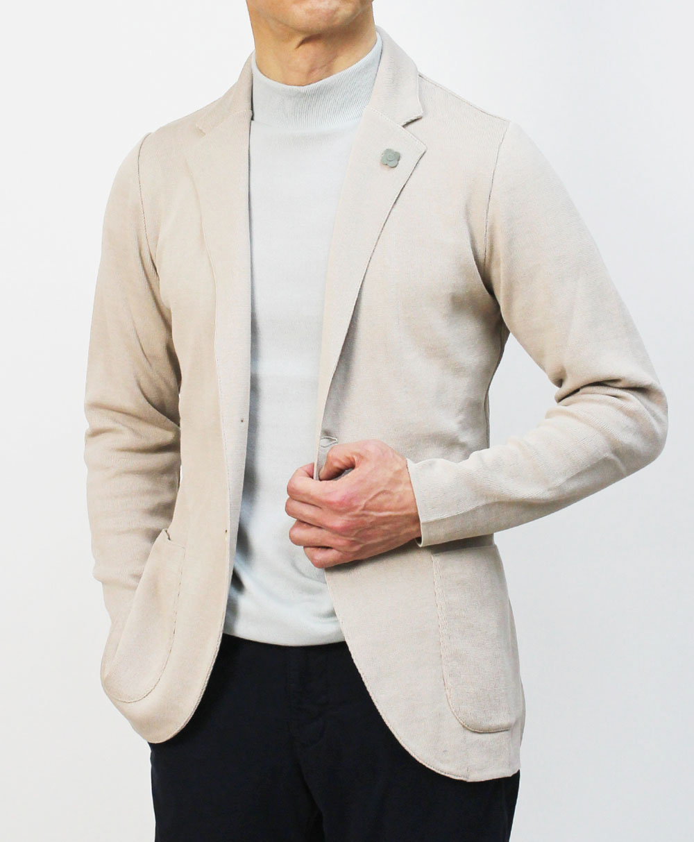 ラルディーニ / LARDINI / ニット ジャケット / 細身型 / コットン