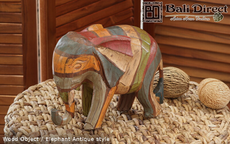 楽天市場】アジアン雑貨 ゾウの木製オブジェ バリのアジアンインテリア