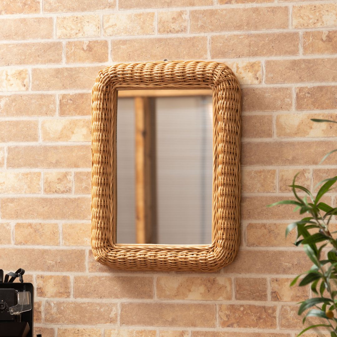 楽天市場】ラタンミラー ウォールミラー 壁掛けミラー 卓上ミラー 卓上