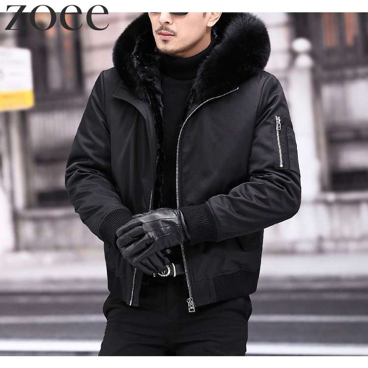 バーガンディ 羊皮コートフォックスファー付き インナーはラビット