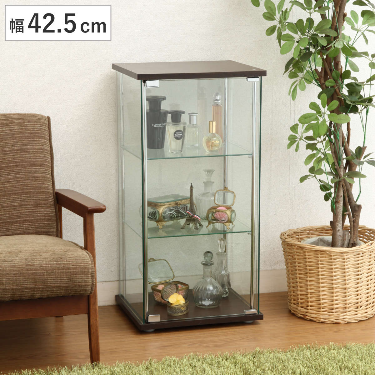 楽天市場】ショーケース 幅42.5cm 3段 コレクションケース ガラス製