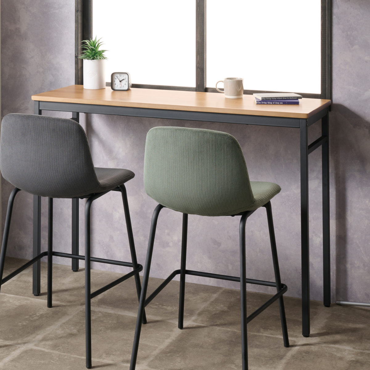 楽天市場】カウンターテーブル 高さ85cm 2人掛け 木目 （ 幅120cm ハイ