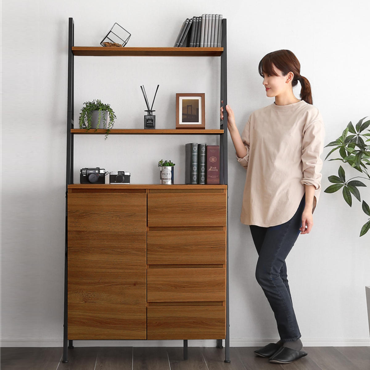 楽天市場】チェストラック 幅82.5cm ヴィンテージ調 片開き扉 チェスト