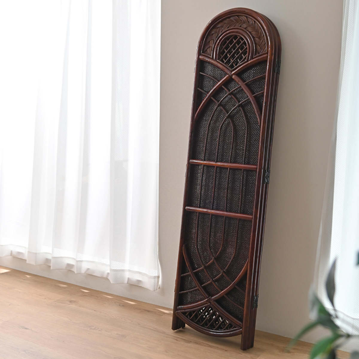 楽天市場】籐 スクリーン 間仕切り 4連 畳める （ ラタン