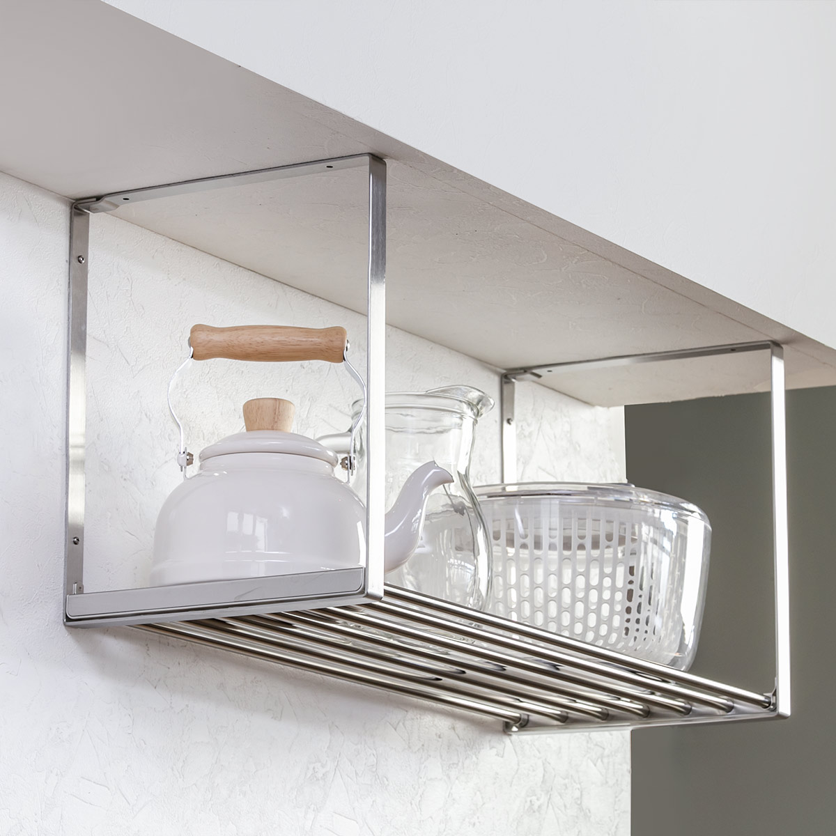 楽天市場】吊戸棚収納 パイプ棚A 1段 幅60cm 水切棚シリーズ ネジ止め