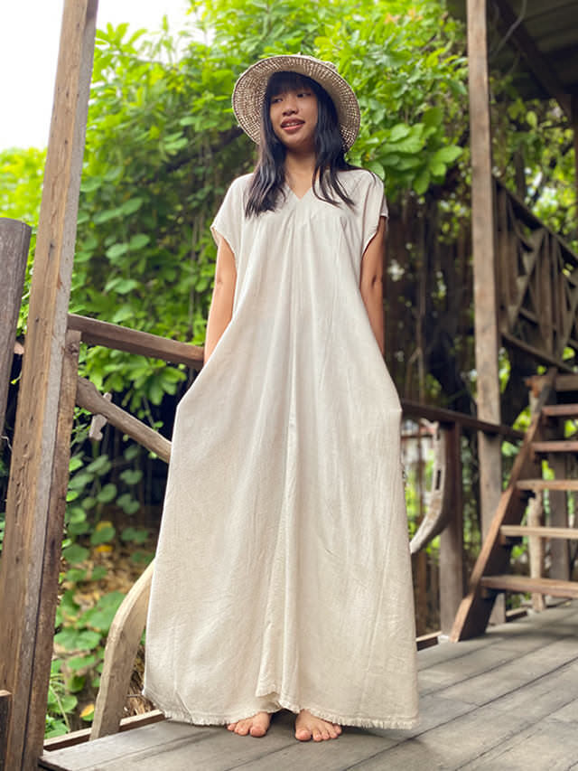 楽天市場】パヤカ asana ヘンプ100% テロテロ 貫頭衣 ロング