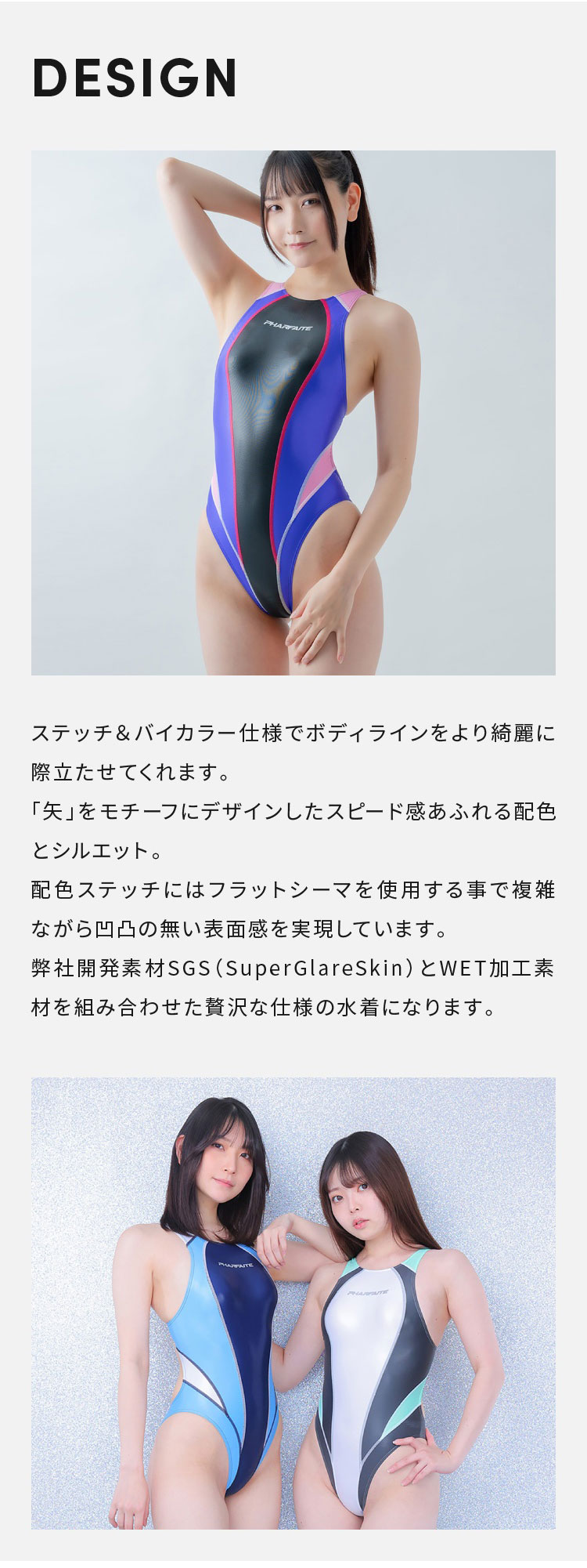 楽天市場】【PHARFAITE】フラットシーマーレーシングスイムウェア SGS