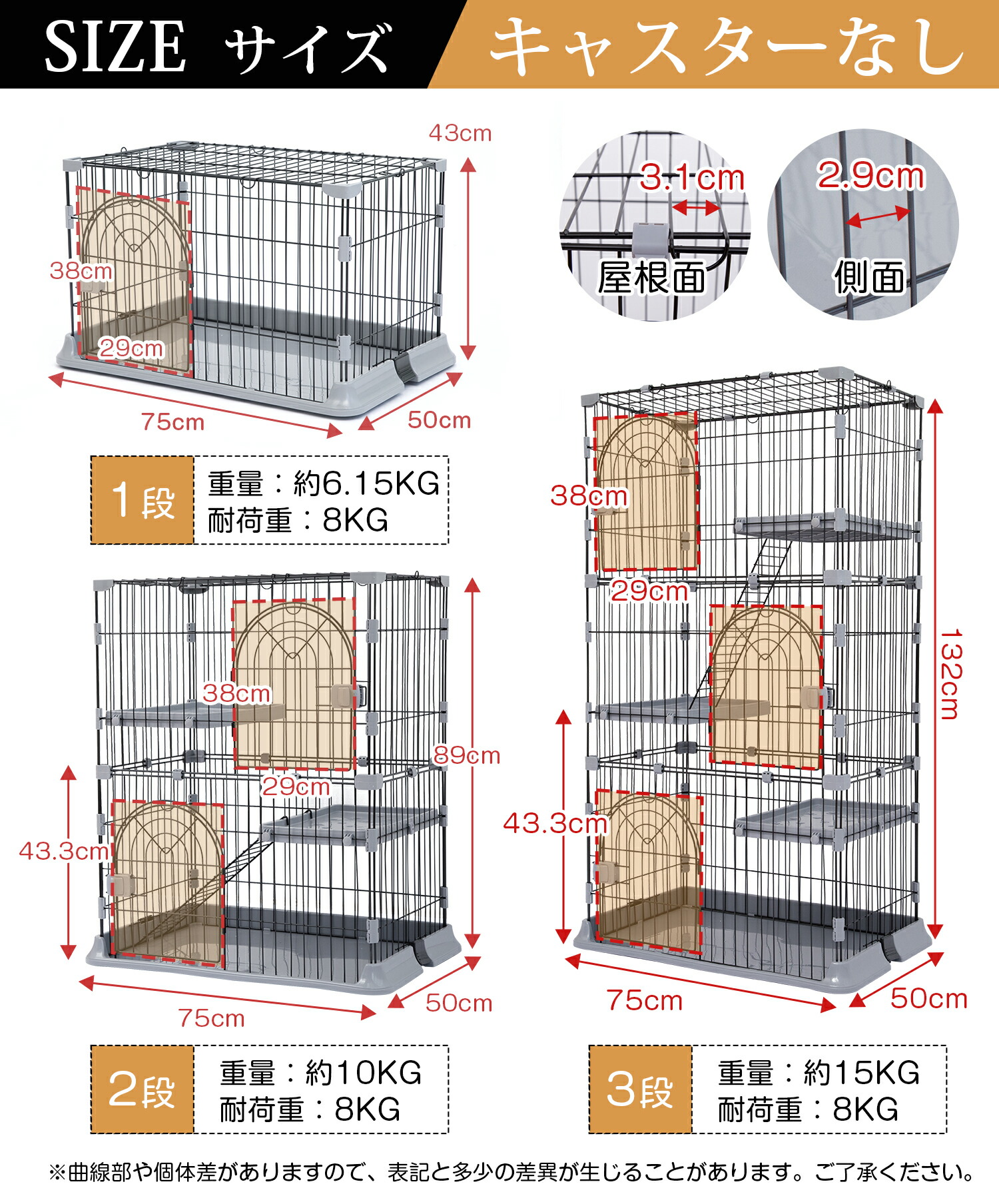 楽天市場】【SS期間限定20%OFF！！】猫 ケージ 3段 キャットケージ 猫