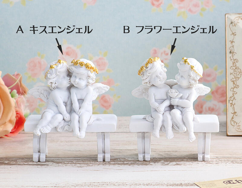 楽天市場】天使の置物 エンジェル ベンチ 2タイプより選択ハート