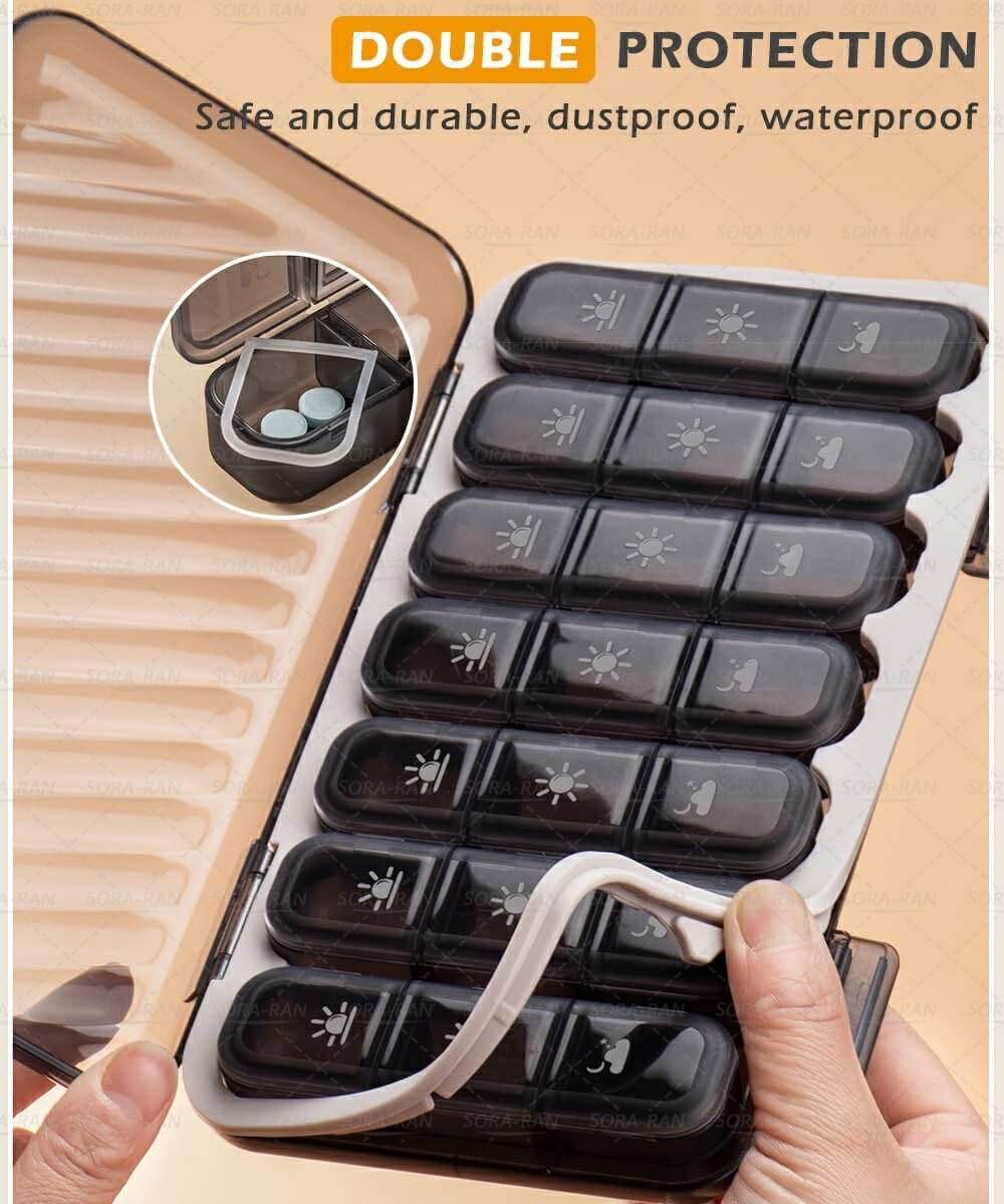 楽天市場】ピルケース 1日3回 1週間 朝昼晩 大容量 薬ケース 密閉 防湿