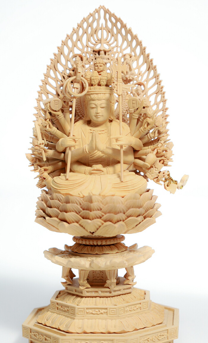 楽天市場】【総高17cm】千手観音菩薩 木彫り 仏像仕様：無垢 / 素材