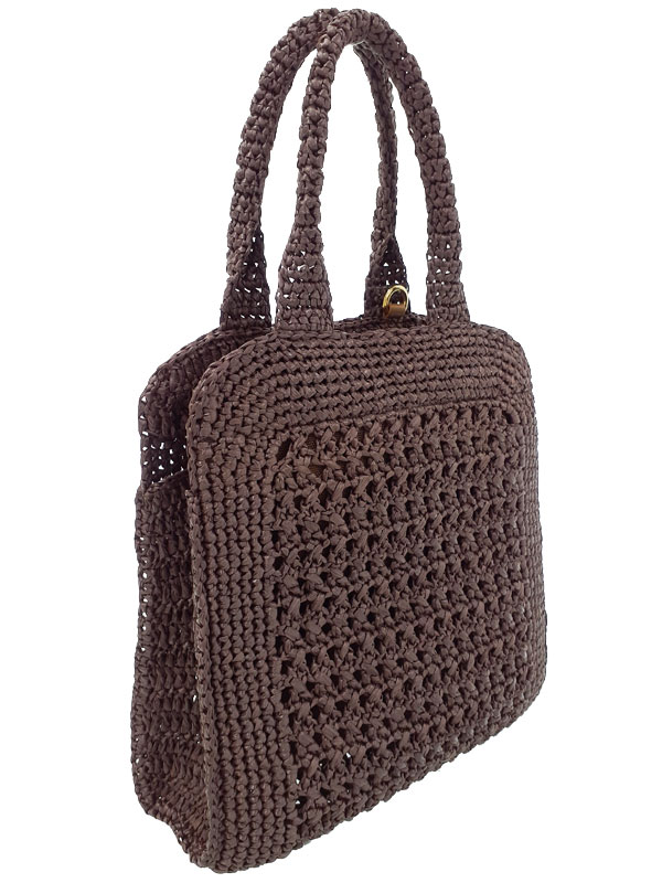 MIU MIU】ミュウミュウ『ラフィア クロシェ ファブリック トートバッグ