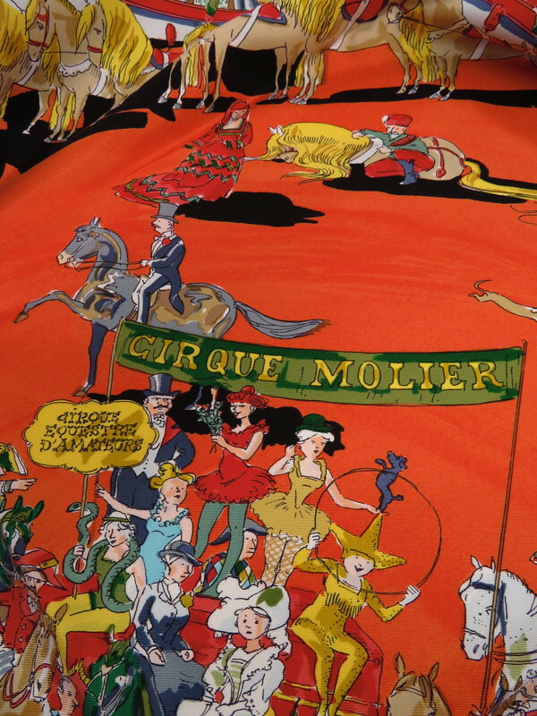 HERMES】【CIRQUE MOLIER】【フランス製】エルメス『カレ90 モリエ